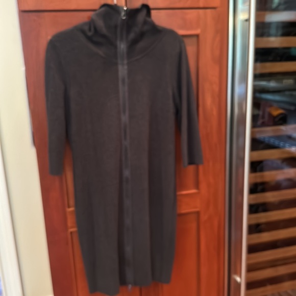 Calvin Klein - dark heathered grey 3/4 length sleeve full zip sweater dress.XL - Picture 2 of 6